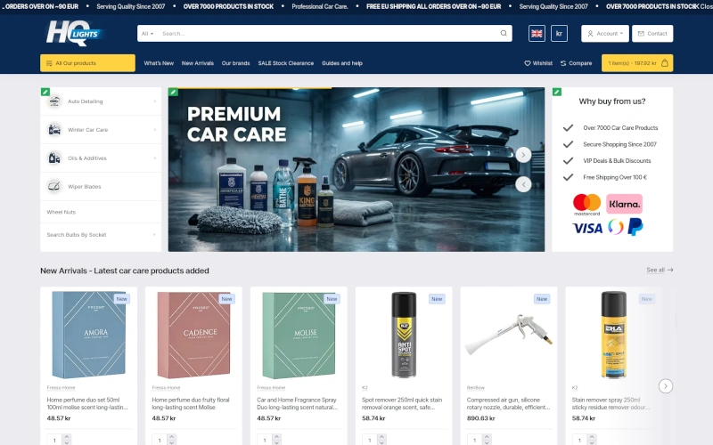 HQ Lights — webbutik med belysning till bil